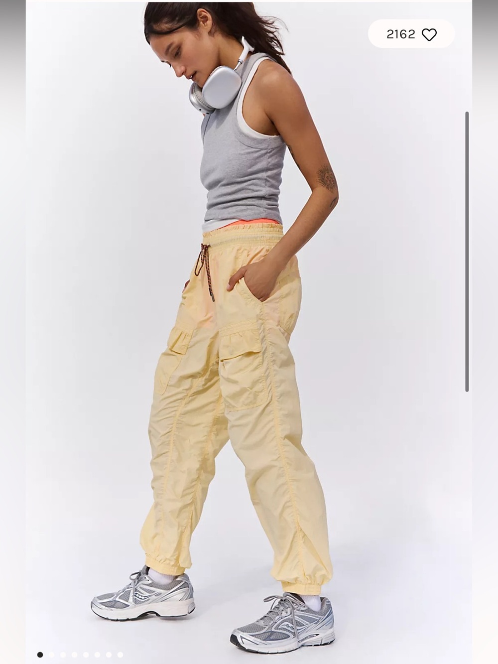 FP Movement Rogue Paperbag Track Pants Size M Free People NWOT New Sunlit yellow
